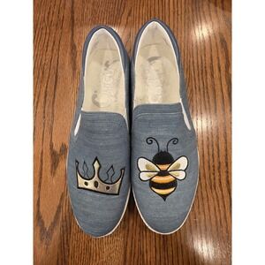 Sam Edelman Circus Womens Shoes Leni Queen Bee Embroidered Espadrille EUC Sz 8.5